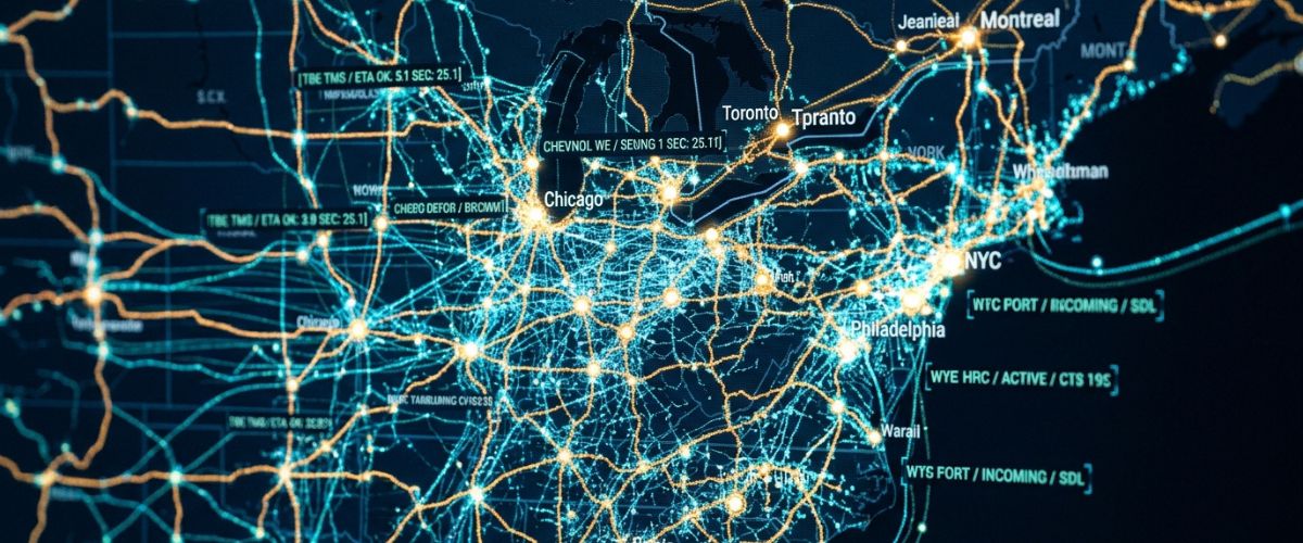 High-Tech Logistics Routing Map
